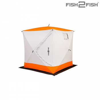 Telts F2F Cube I ziemas (200x200x225cm,10.5kg, balta/oranža | F2FA2/0-2/0-2/25-S | F2FA2/0-2/0-2/25-S