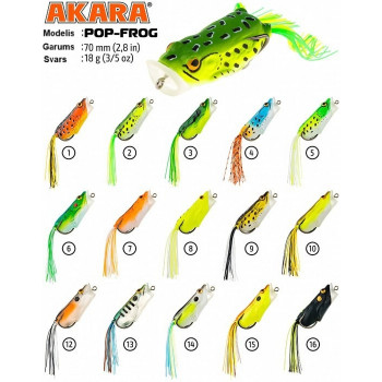 Vobleris AKARA Pop Frog I 70F (18g, 70mm, #8) | FT70-8 | FT70-8