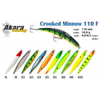 Vobleris CrookedMinnow 110F 10.0gr/110mm/A211, Akara | CM-110F-A211 | CM-110F-A211