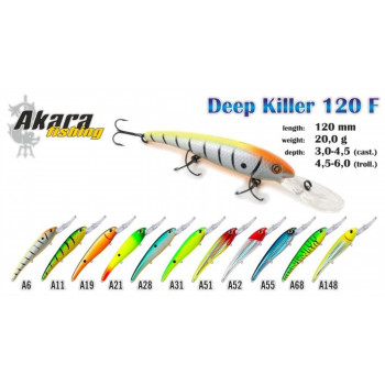 Vobleris Deep Killer 120F/20gr./120mm, A68, Akara | DK-120-A68 | DK-120-A68