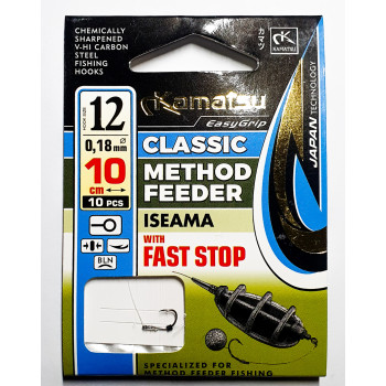 Pavadiņa ar āķi Kamatsu ISEAMA Method Feeder 10cm, #12 | 504001312 | 504001312