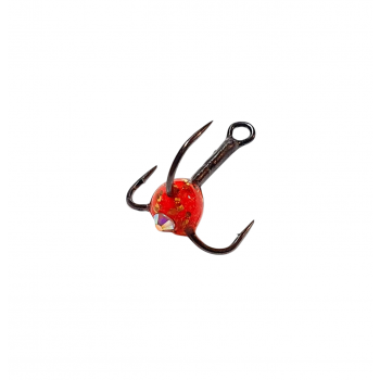 Treble hook red with glass eye, #4, Mistrall | 10000001