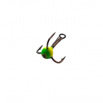 Treble hook green/yellow fluorescent, #8, Mistrall | 10000008