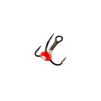 Treble hook white/red fluor., eyelet #8, Mistrall | 10000012