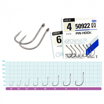 Āķi Owner PIN HOOK BLACK CHROME #4, 7gb Salmo | 50922-04 | 50922-04
