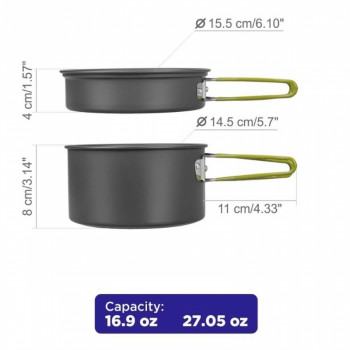 Camping metal tableware set CAMPSOR-300 | 255674