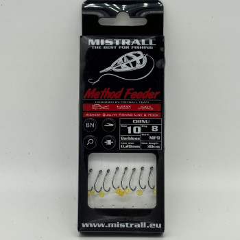 Metodfīdera pavada ar āķi #12 0.20mm, 30cm, Mistrall | AM-6000066