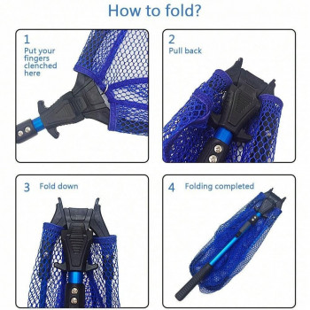 Foldable receiving net, blue, KB