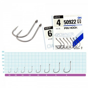 Āķi Owner PIN HOOK BLACK CHROME #6, 8gb Salmo | 50922-06