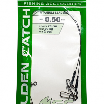 Pavadiņa Golden Catch Titanium 20cm, 0.5mm, 20kg (2gb.)  | 794239020