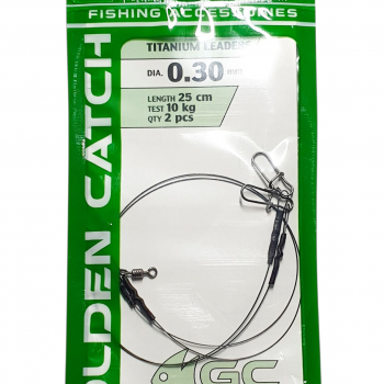 Pavadiņa Golden Catch Titanium 25cm, 0.3mm, 10kg (2gb.) | 794239002