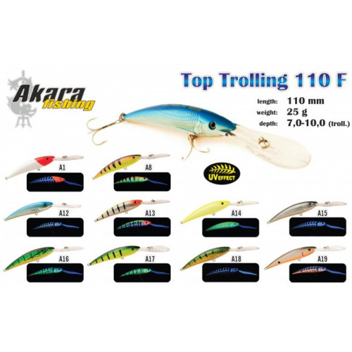 Vobleris Top Trolling 110F/25gr./110mm, A13, Akara | ATT110-A13