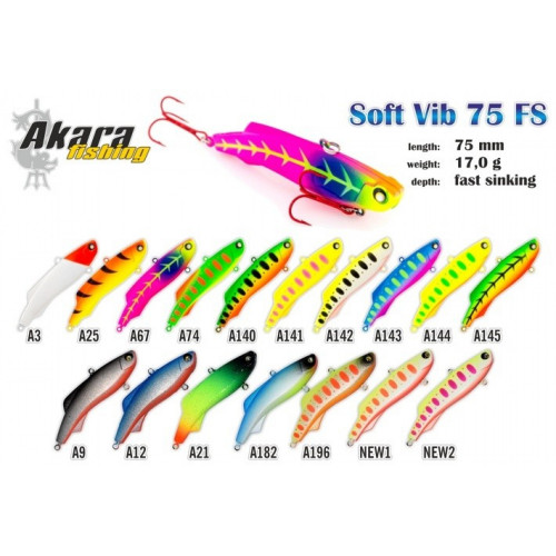 Vobleris SOFT Vib 75FS 17gr/75mm/A3, Akara | SV75-A3