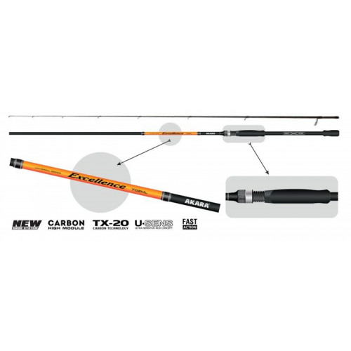 Spinning rod EXELLENCE TX-20 2.40m/8-35gr, AKARA | AE802MH-240