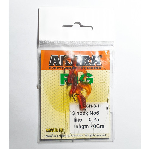 Sistēma Asaris PERCH3 70cm, 0,25mm, 3 āķi nr.6 #11 | SYS-PERCH-3-11