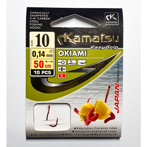 Pavadiņa ar āķi Kamatsu OKIAMI Corn/Eartworm 50cm #10 | 522000810