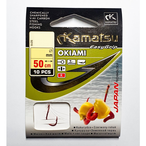 Pavadiņa ar āķi Kamatsu OKIAMI Corn/Eartworm 50cm #8 | 522000808