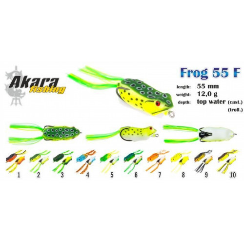 Vobleris AKARA "Frog I" 55F(12g, 55mm, #10) | FT55-10
