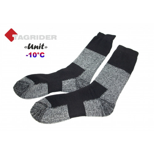 Zeķes TAGRIDER Unit -10C #39-41, melna/pelēka | STU-39-41