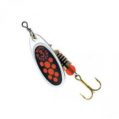 Mepps BLACK FURY Silver/Orange dots #3