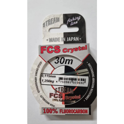 Fluorokarbona aukla "Stream" FCS CRYSTAL 30m, 0.115mm | 352-115