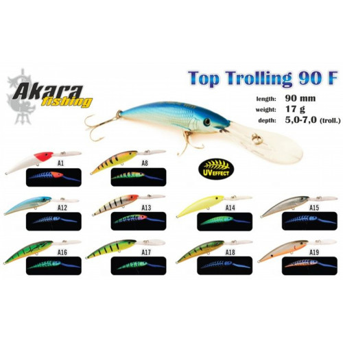 Vobleris Top Trolling 90F/17gr./90mm, A13, Akara | ATT90-A13
