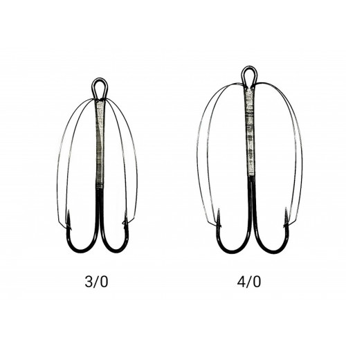 Hooks double barb, anti-weed KUJIRA #4/0 | 556-BN-4/0-F10