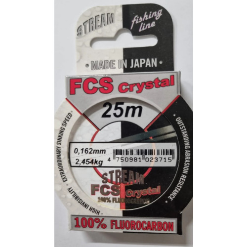 Fluorokarbona aukla "Stream" FCS CRYSTAL 25m, 0.162mm | 352-162
