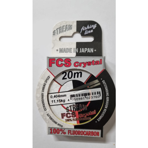 Fluorokarbona aukla "Stream" FCS CRYSTAL 20m, 0.404mm | 352-404