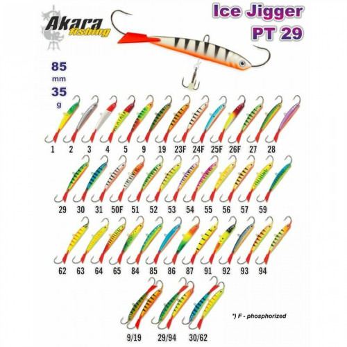 Ziemas māneklis "Ice Jigger PRO" 85mm, 35g.  krāsa 50F | BAL-PRO-30-50F