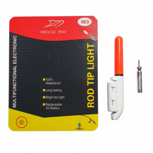 Rod tip light with replaceable 3V Battery