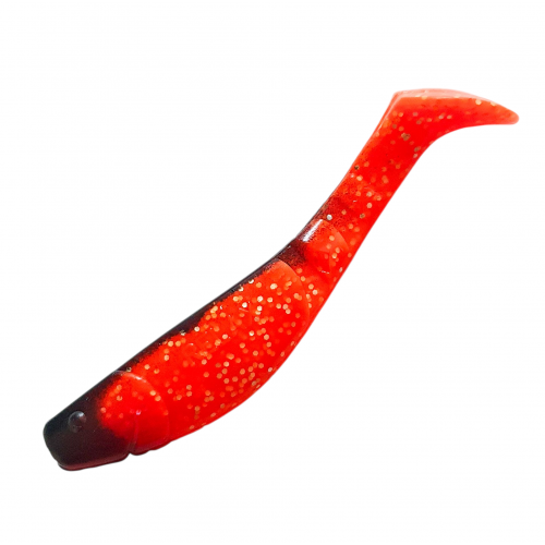 Silikona zivtiņa KOPYTO RELAX 4`` 12cm or/bl/glitter | BLS4L-S074
