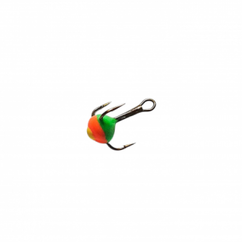 Treble hook colored green/orange #16 , Akara | TRMS-16-12