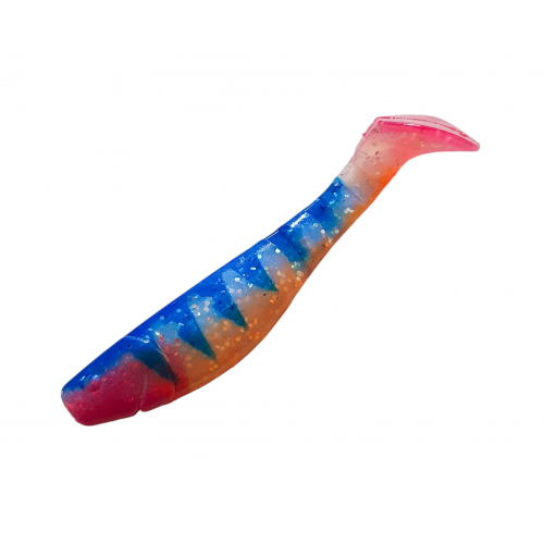 Silikona zivtiņa KOPYTO RELAX 4`` 12cm, w/blue/or/red | BLS4L-TG054ORR