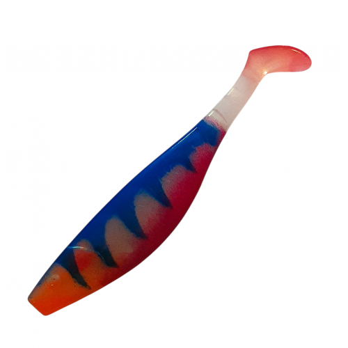 Silikona zivtiņa Relax KOPYTO 6`` 16cm, 30g w/blue/or/red | BLS6-TG002R