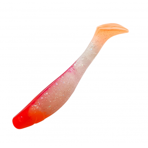 Silikona zivtiņa KOPYTO RELAX 4`` 12cm caursp/red/or/glitt | BLS4L-S1330