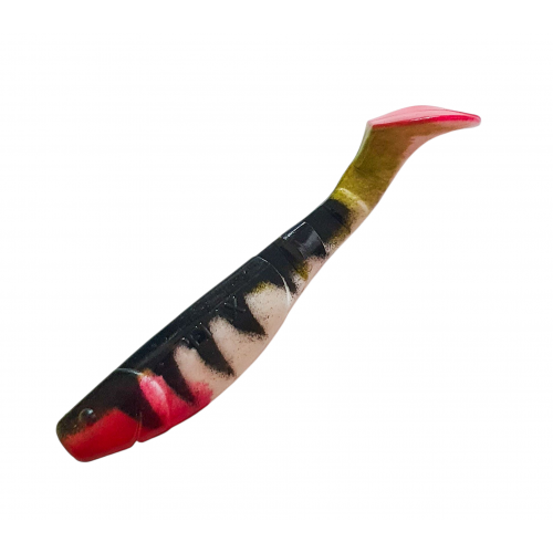 Silikona zivtiņa KOPYTO RELAX 4`` 12cm wh/bl/red/green | BLS4L-TG001R